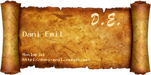 Dani Emil névjegykártya
