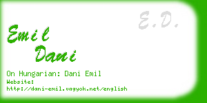 emil dani business card